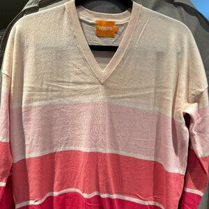 Pink-hued, v-neck sweater